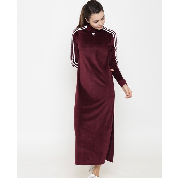 adidas trefoil dress maroon